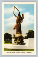 Vintage Peace Memorial Toronto Ontario Linen Postcard by Jack H. Bain