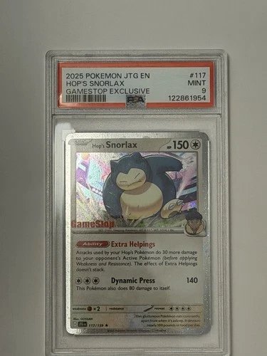 Hop's Snorlax 117/159 Gamestop Promo Journey Together PSA Graded 9 Pokemon