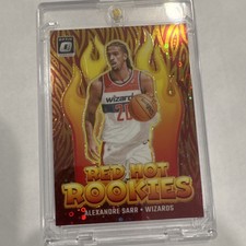 Panini 2024-25 Donruss Optic Alexandre Sarr #2 Red Hot Rookies Prizm /10 Wizards