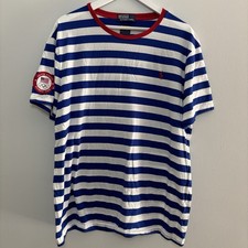 Polo Ralph Lauren Hombre XL? Camiseta del equipo olímpico de Estados Unidos 2016 azul blanco rojo rayas cuarta