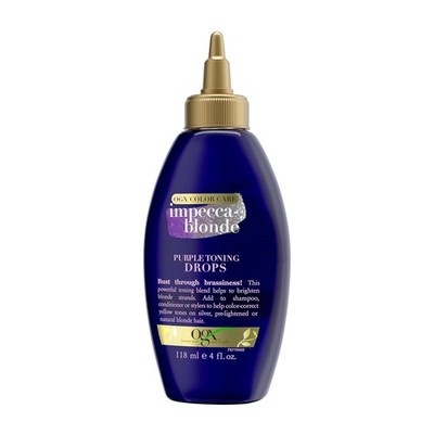 OGX Impecca Blonde Purple Toning Drops for Blonde Silver Hair 4 Fl Oz