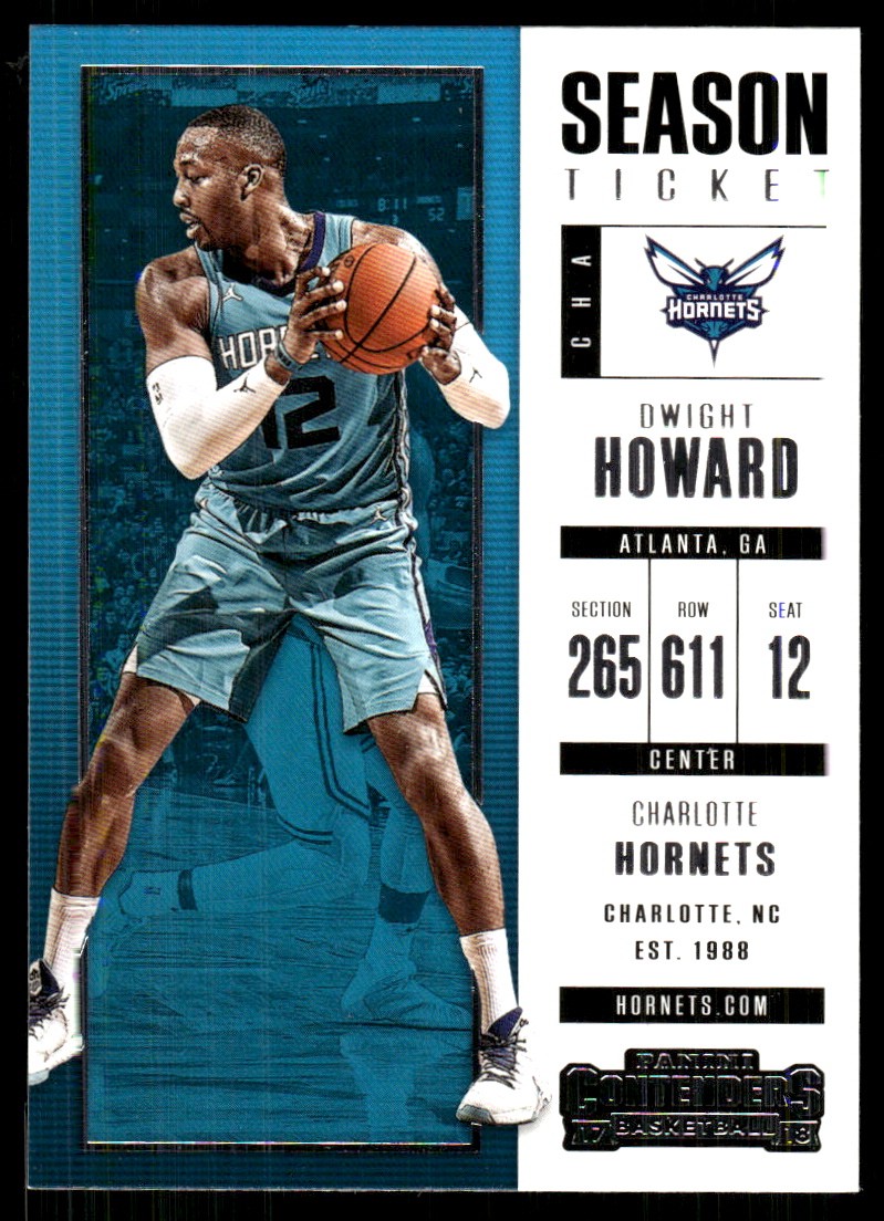 Dwight Howard 2017-18 Panini Contenders #53 Hornets FREE SHIPPING StackedPacks