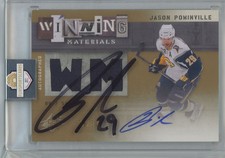 2009-10 SPx Winning Materials Auto /50  hand sign on sleeve Jason Pominville