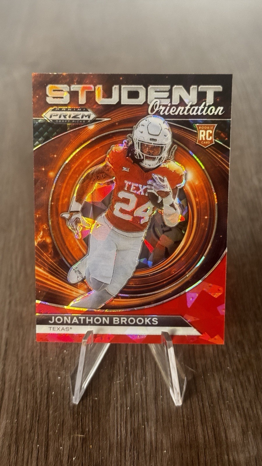 2024 Panini Prizm Draft Picks Student Orientation Jonathon Brooks #SO-JB Red Ice