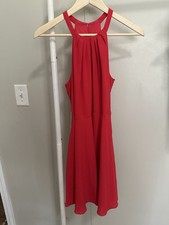 Express Red High Neck Halter Sleeveless Mini Dress size 6 new with tags