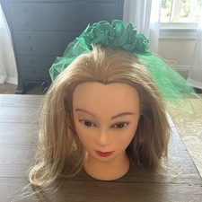 Vintage 1960 s Green Headpiece With Veil