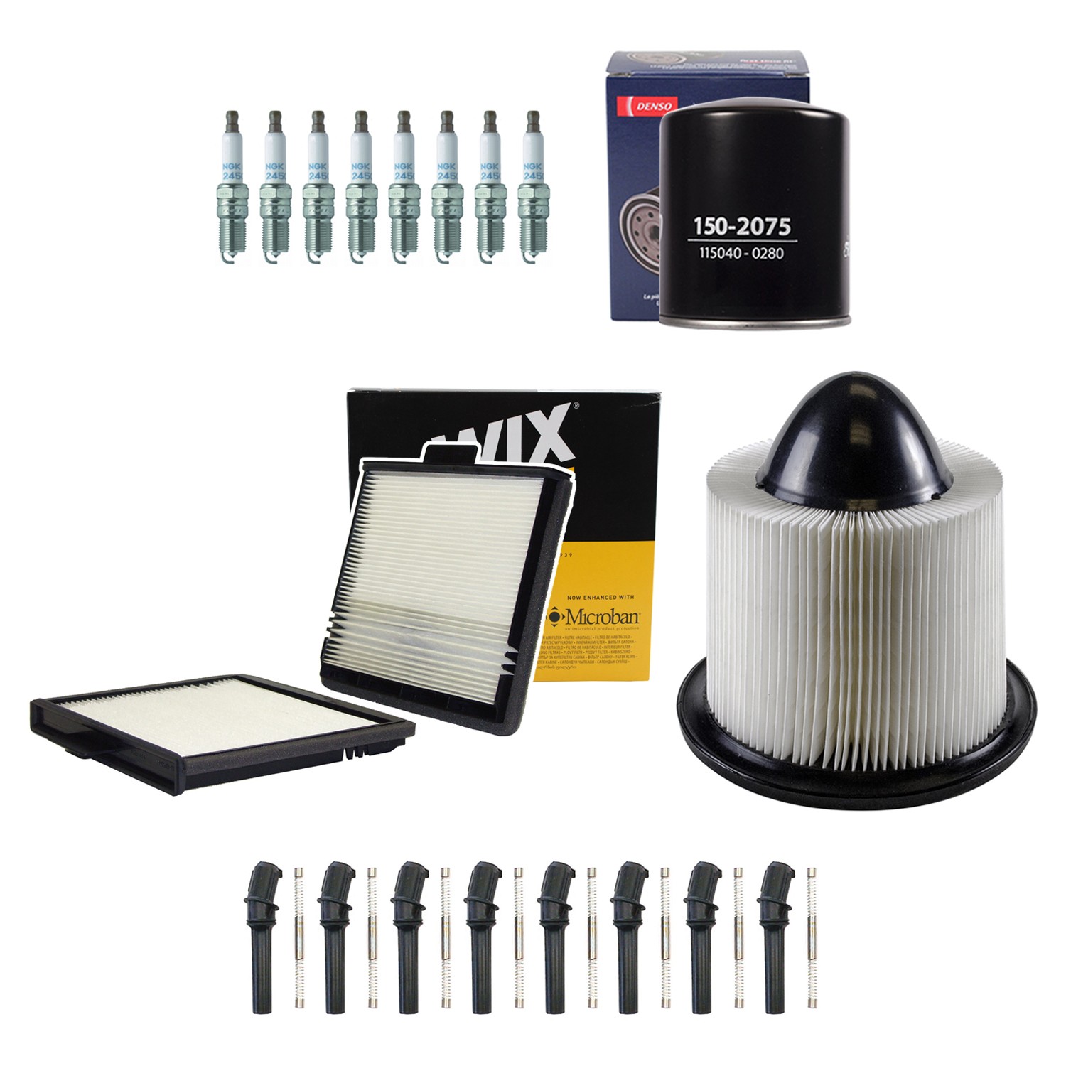 Denso Tune Up Kit NGK 8 Spark Plugs  Boots Kit for Expedition F-150 250 V8 SOHC