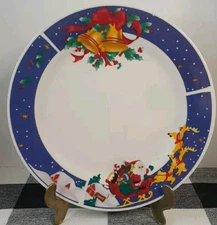 Housewares International Inc Christmas Starlight 10-1/2 Santa Plate 