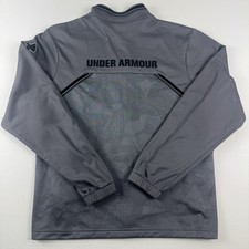 Under Armour Mens L Gray Full Zip Loose Fit Activewear Mock Neck Track Jacket