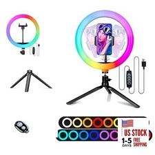 10" Selfie Ring Light with 4" Desktop Tripod Stand  1 Phone Holder, STDLR10-V2