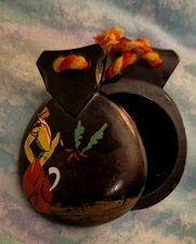 Vintage  Handpainted   Castanets Hand  Percussion Instrument Wood