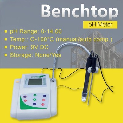 Digital pH Meter PHS-3C Benchtop Lab Water Quality Tester Auto Calibration Kit