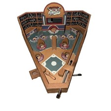 Baseball Pinball Tabletop Skill Game - Classic Miniature Wooden Retro Sports Arc