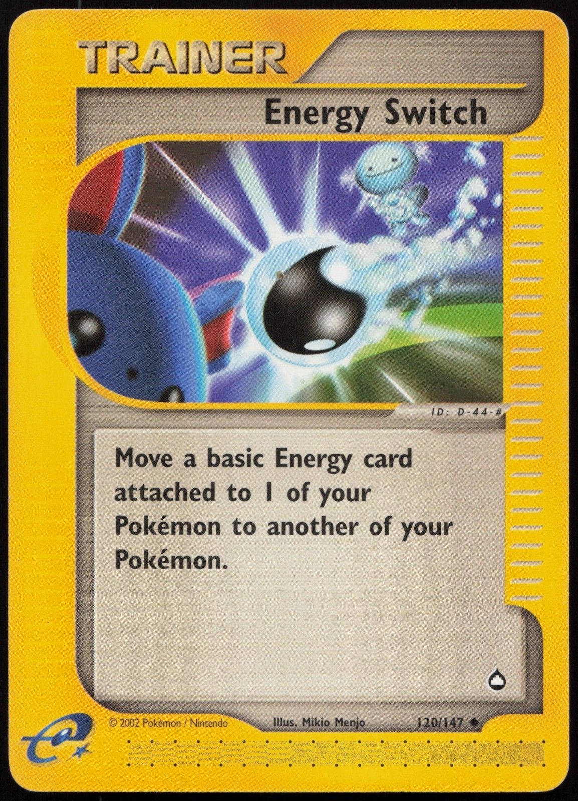 POKEMON TCG ENERGY SWITCH 120/147 GD AQUAPOLIS UNCOMMON TRAINER ENG 2003