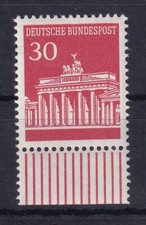 Bund 508 mit Unterrand Brandenburger Tor 30 Pf postfrisch