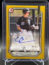 Caleb Bonemer 2026 Bowman Prospect Retail Auto Gold Border #48/50 - White Sox