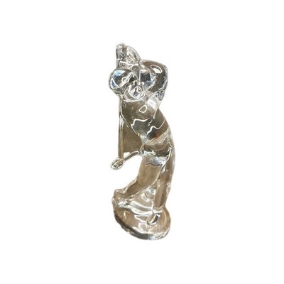 Baccarat Clear Art Glass Crystal Man Male Golf Golfer Birdie Figurine w/ Box