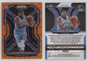 2020-21 Panini Prizm Orange Wave Prizm /60 Xavier Tillman #299 Rookie RC