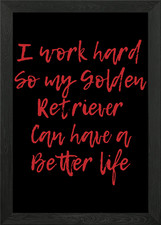 golden retriver Framed Wall Art Poster Canvas Print Picture