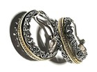 NWOT Or Paz Sterling Silver 925 Hoop Two Tones Lace Beaded Earrings Israel PZ AU — photo 6