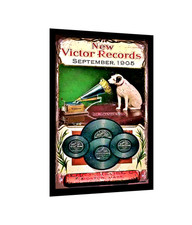 RCA VICTOR DOG ADESIVO INSEGNA PICCOLO NIPPER GRAMMOFONO REPLICA VINTAGE 4 MISURE