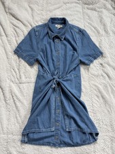 Madewell Dress Women’s Size 14 Blue Denim Button Up Wrap Tie Front