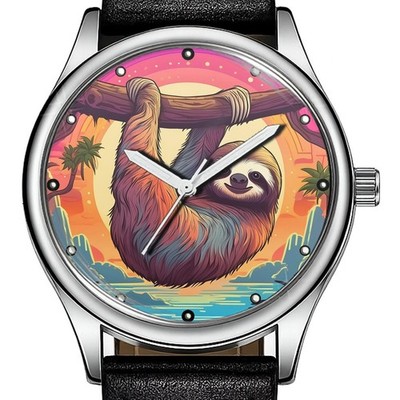 Bunte süße Faultier seltene trendige 38mm Zifferblatt Armbanduhr