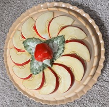 Vintage Ceramic Pie Plate w/ Decorative Apple...