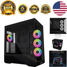 V100 ATX Gaming PC Case - Elegant 4-Fan Setup & High Compatibility Features
