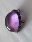 Vintage Lavender Domed Chalcedony 925 Sterling Silver /Gold-Plated Pin/ Pendant — photo 2