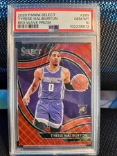 2020-21 Panini Select Tyrese Haliburton RC Red Wave Courtside PSA 10