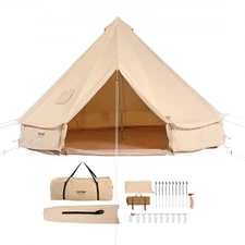 VEVOR Canvas Bell Tent,4 Seasons 3 m/9.8ft Yurt Tent,Canvas Tent for Camping wit