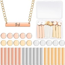 Hicarer 30 Pcs Metal Stamping Blank Tag Pendants for Jewelry Engraving...
