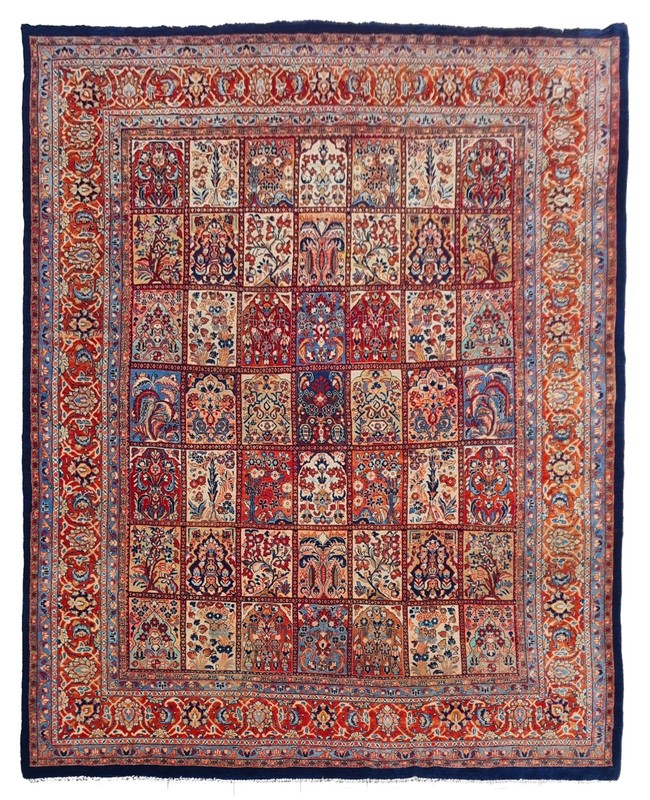 Amazing Hand Knotted Vintage Tribal Saroukh Baghtiyaar Wool Area Rug 13 x 9 Ft