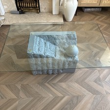 Postmodern Mactan stone coffee table by Magnussen Ponte from the 1980s.