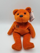 Salvino's Bamm Beano's "BAMMERS" Barry Bonds #25 Orange plush bear Aug 1998 VTG