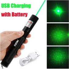 USB Rechargeable Green Laser Pointer Pen Light 990Miles 532NM Astronomy Visible