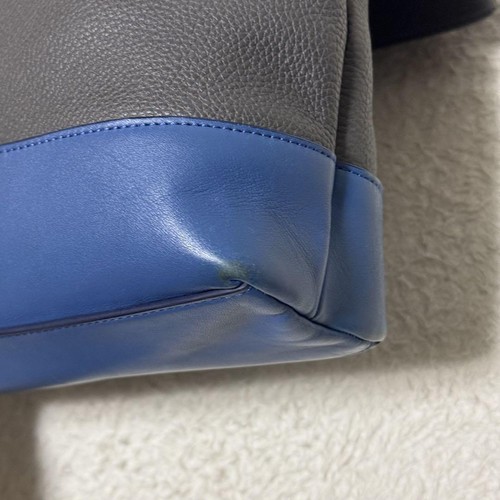 Coach Camden 2Way Messenger Bag Grain Leather Gray/Blue Used - Picture 14 of 17