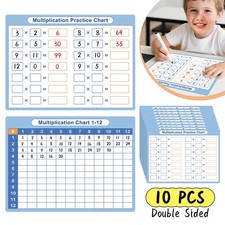 10x Multiplication Chart Whiteboard Mini Lapboard Game Erasable Double Sided