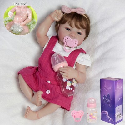 18'' Realistic Reborn Baby Dolls Full Body Vinyl Silicone Girl Doll Newborn Gift