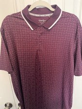 Polo homme Walter Hagen bordeaux motif imprimé club de golf performance XL