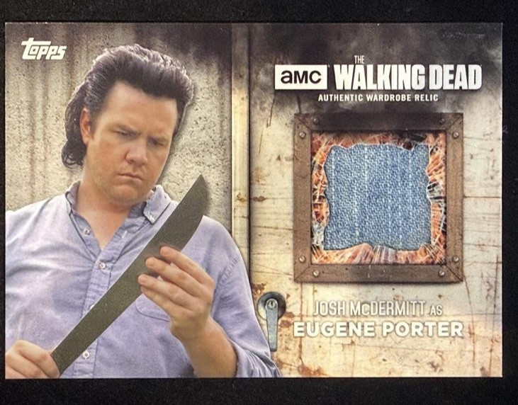 2017 TOPPS WALKING DEAD SEASON 6 "EUGENE PORTER" AUTHENTIC COSTUME RELIC!!  WA-3