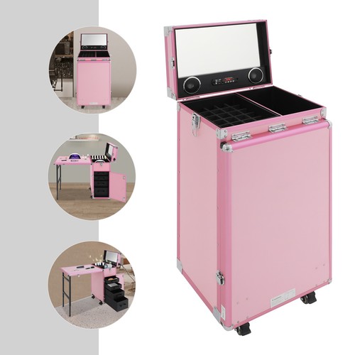 Trolley cosmético organizador de almacenamiento tren de maquillaje maleta mesa de manicura rodante - Imagen 9 de 24