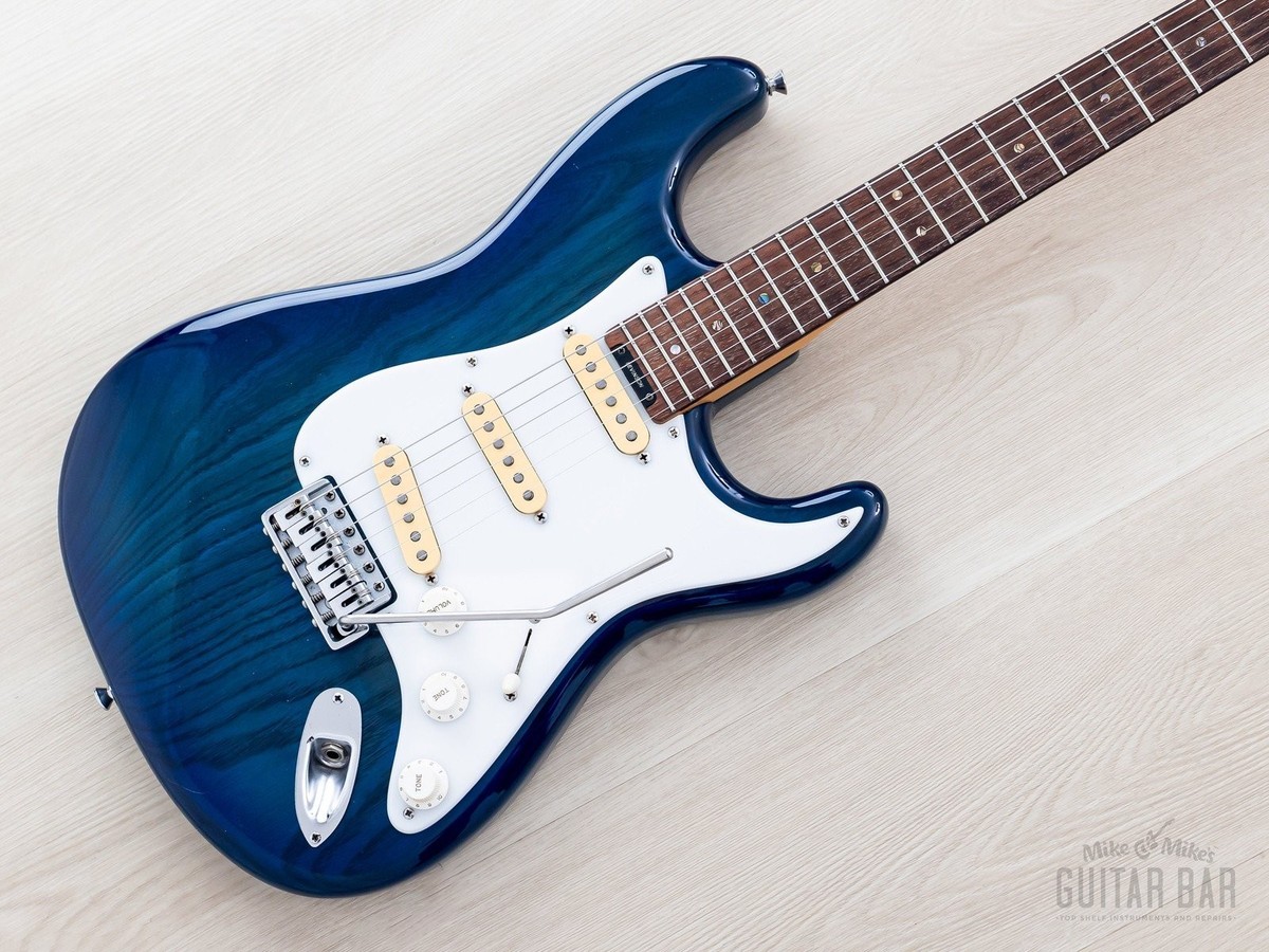 1992 Levinson Blade Texas Blue S-Style Guitar SSS Clear Blue