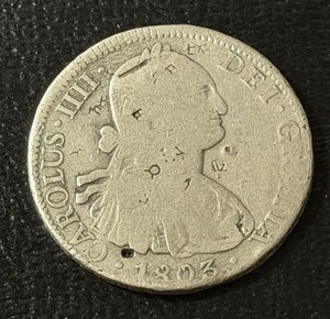 Mexico 1803 MoFT 8 Reales Silver Coin: Carlos IV