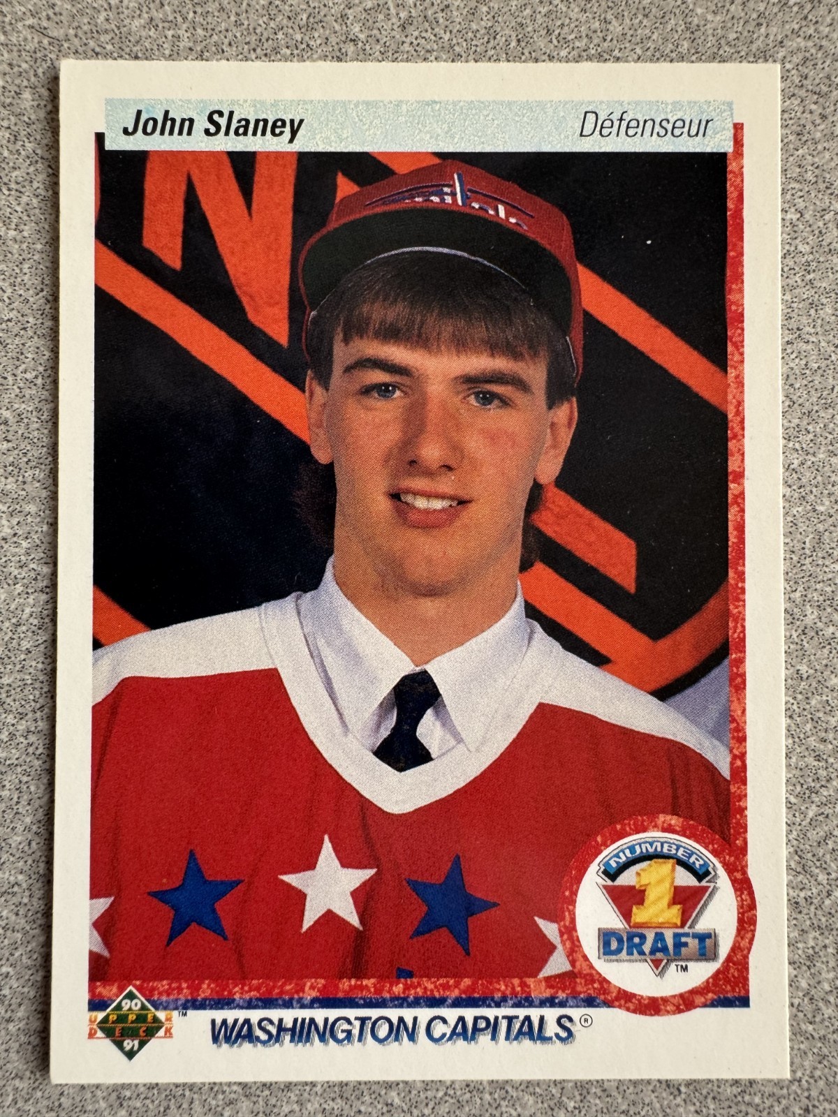 1990-91 Upper Deck French John Slaney Rookie Card #360 Washington Capitals