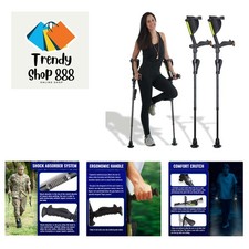 Ergonomic Forearm Crutches by Ergobaum 7G - Foldable, Adjustable, Non-Slip