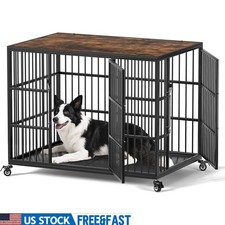 Easy Clean Heavy-Duty Dog Cage W/ Removable Floor  Self-Locking Latch New
