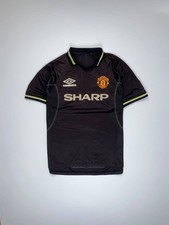 🚨 Umbro FC Manchester United 1998/99 third jersey t-shirt L black RARE soccer