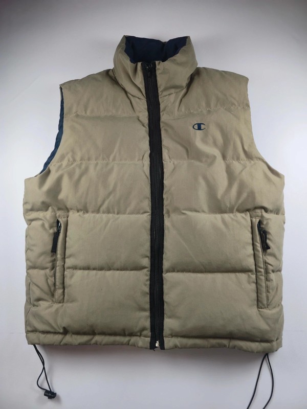 Champion 90s Puffer Gilet Relaxed Sage Green Down Fill XL 332